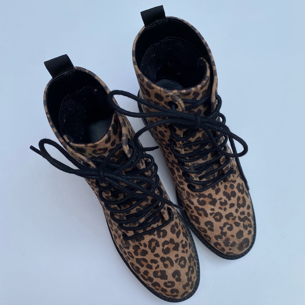 Forever 21 Leopard Print Combat Boot Size 6 - image 7